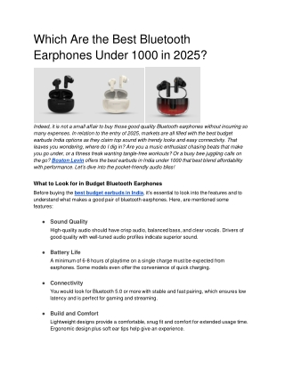 _Which Are the Best Bluetooth Earphones Under 1000 in 2025_