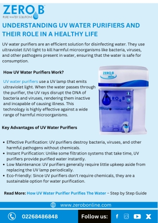 Understanding UV Water Purifiers and Their Role in a Healthy Life