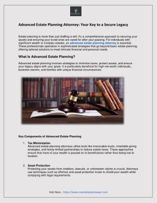 Advanced Estate Planning Attorney  Your Key to a Secure Legacy