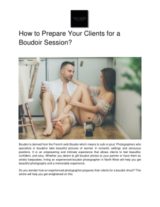 How to Prepare Your Clients for a Boudoir Session?