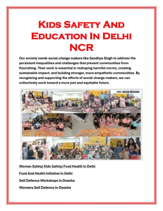 Kids Safety And Education In Delhi NCR