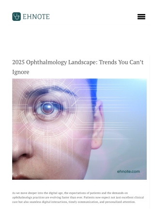 2025 ophthalmology trends | ophthalmology emr software