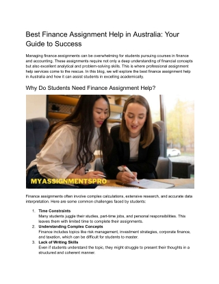 best finance assignment help in australia your