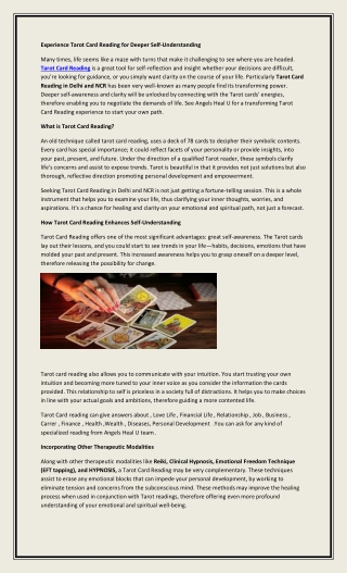 Experience Tarot Card Reading for Deeper Self-Understanding