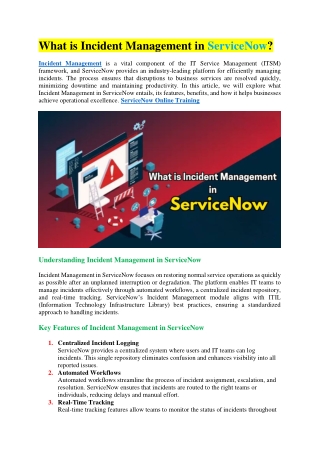 what is incident management in servicenow