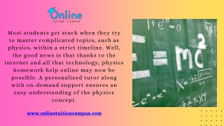 Physics Homework Help Online Your Gateway to Success in the World Today