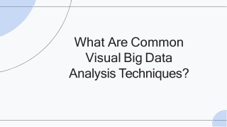 What Are Common Visual Big Data Analysis Techniques​?