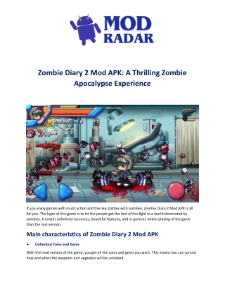 zombie diary 2 mod apk a thrilling zombie