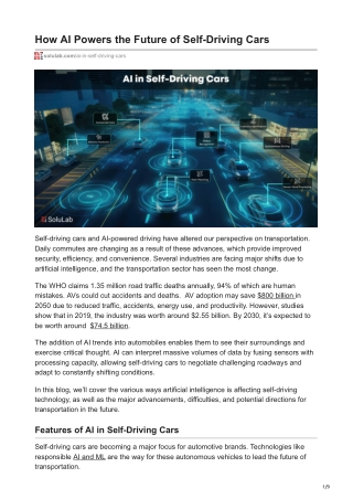 how ai powers the future of self driving cars