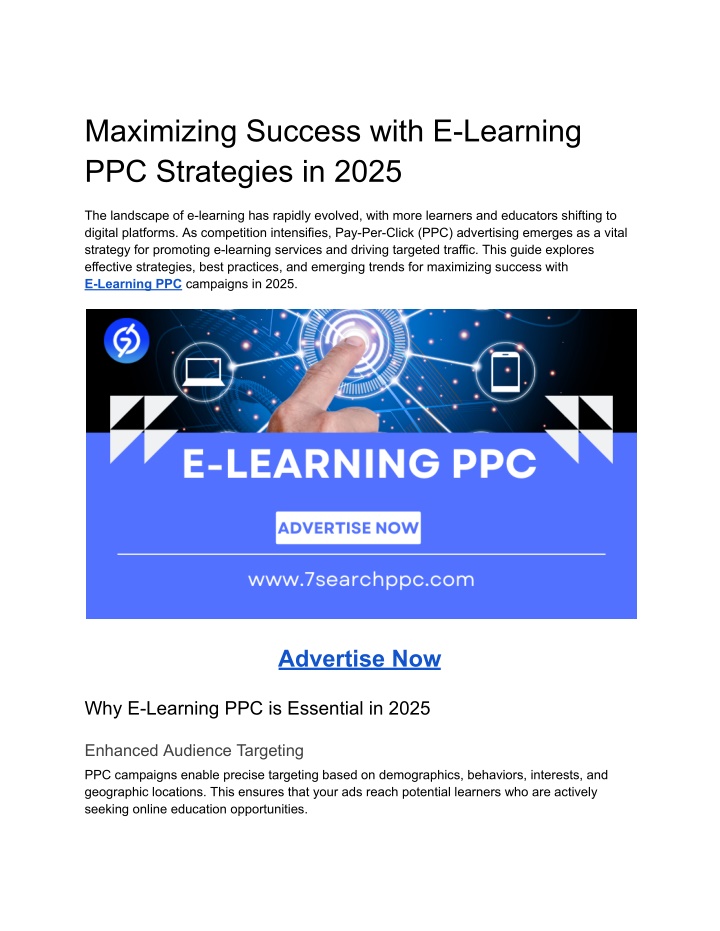 maximizing success with e learning ppc strategies