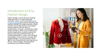 introduction to b sc fashion design