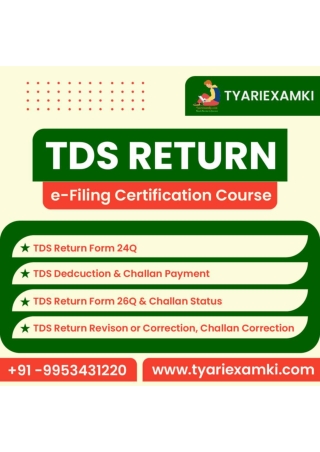 Online TDS Return E Filing Certification Course
