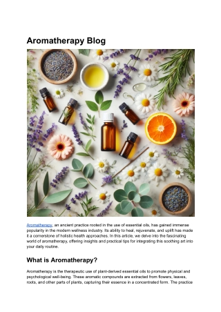 Aromatherapy Blog