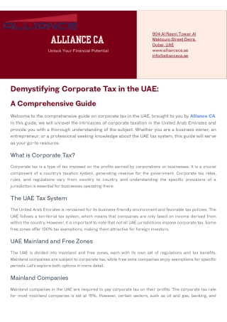 Corporate Tax in the UAE: What Businesses Need to Know