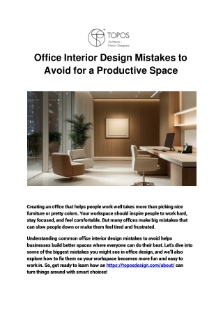 Office Interior Design Mistakes to Avoid for a Productive Space