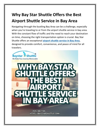 Why Bay Star Shuttle Offers the Best Airport Shuttle Service in Bay Area