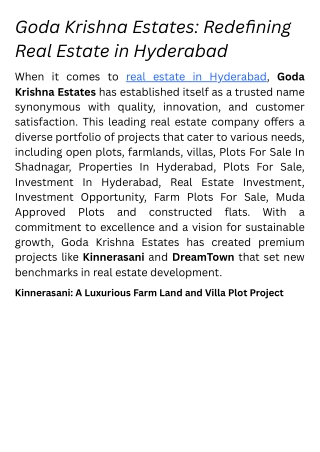 goda krishna estates redefining real estate