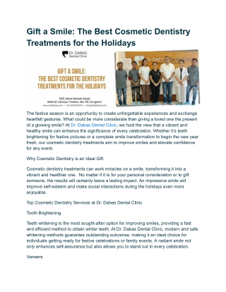Gift a Smile The Best Cosmetic Dentistry Treatments for the Holidays