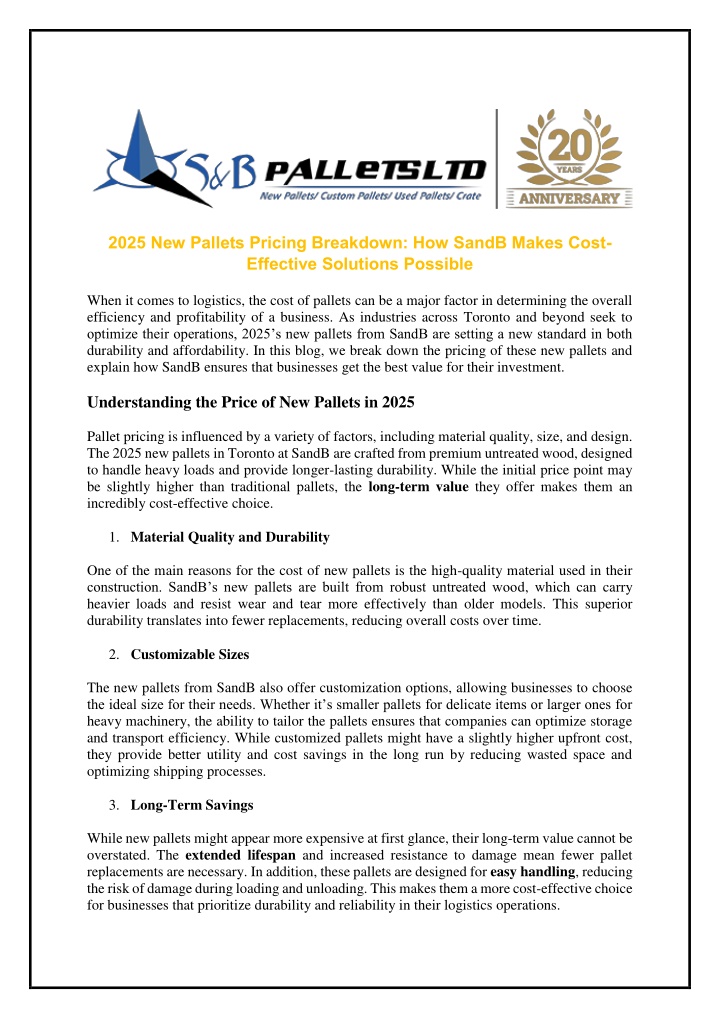 2025 new pallets pricing breakdown how sandb