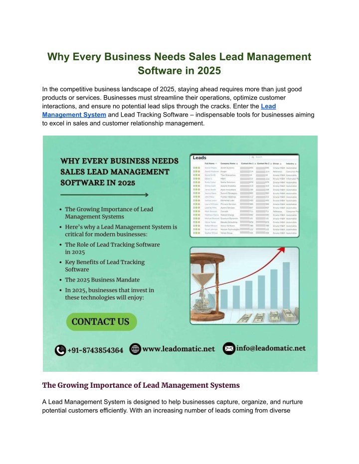 why every business needs sales lead management