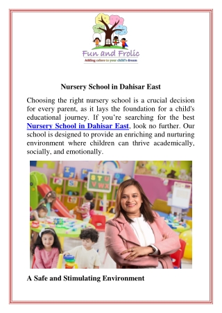 Nursery School in Dahisar East