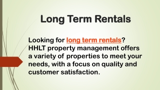 long term rentals