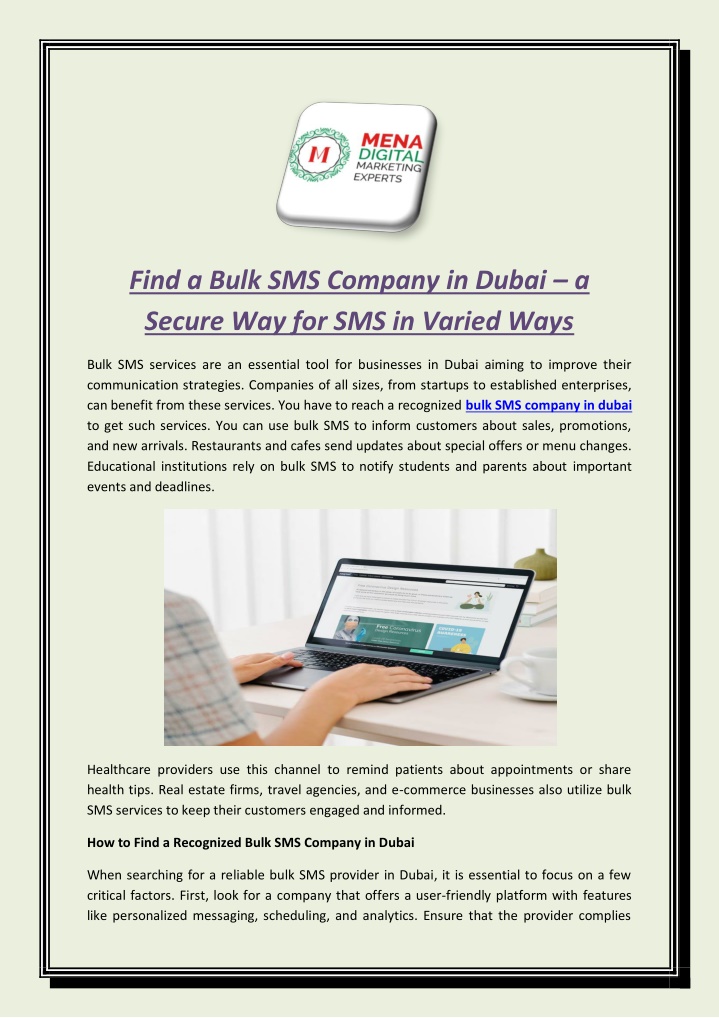 find a bulk sms company in dubai a secure