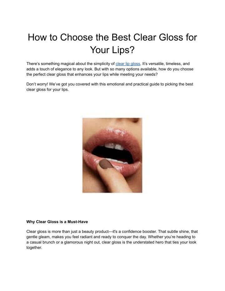 how to choose the best clear gloss for your lips