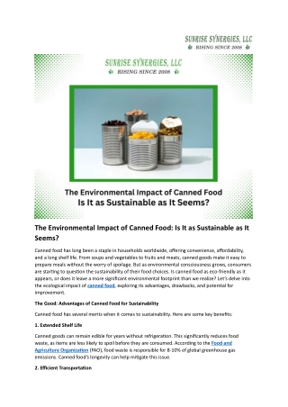 The Environmental Impact of Canned Food Is It as Sustainable as It Seems.docx