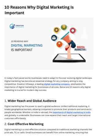 10 Reasons Why Digital Marketing Is Important