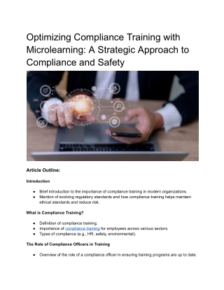 optimizing compliance training with microlearning