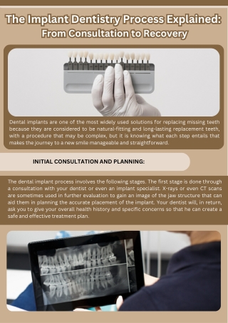 The Implant Dentistry Process Explained From Consultation to Recovery