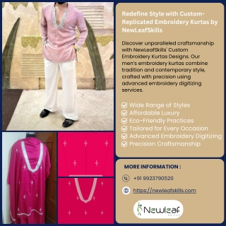 Redefine Style with Custom-Replicated Embroidery Kurtas by NewLeafSkills