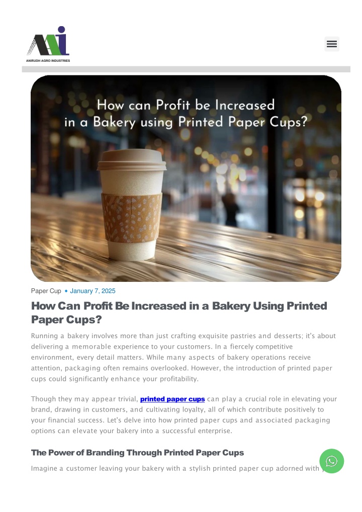 paper cup january 7 2025 how can profit