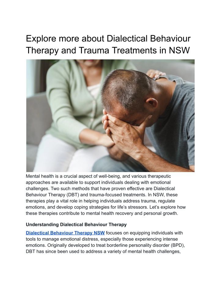 explore more about dialectical behaviour therapy