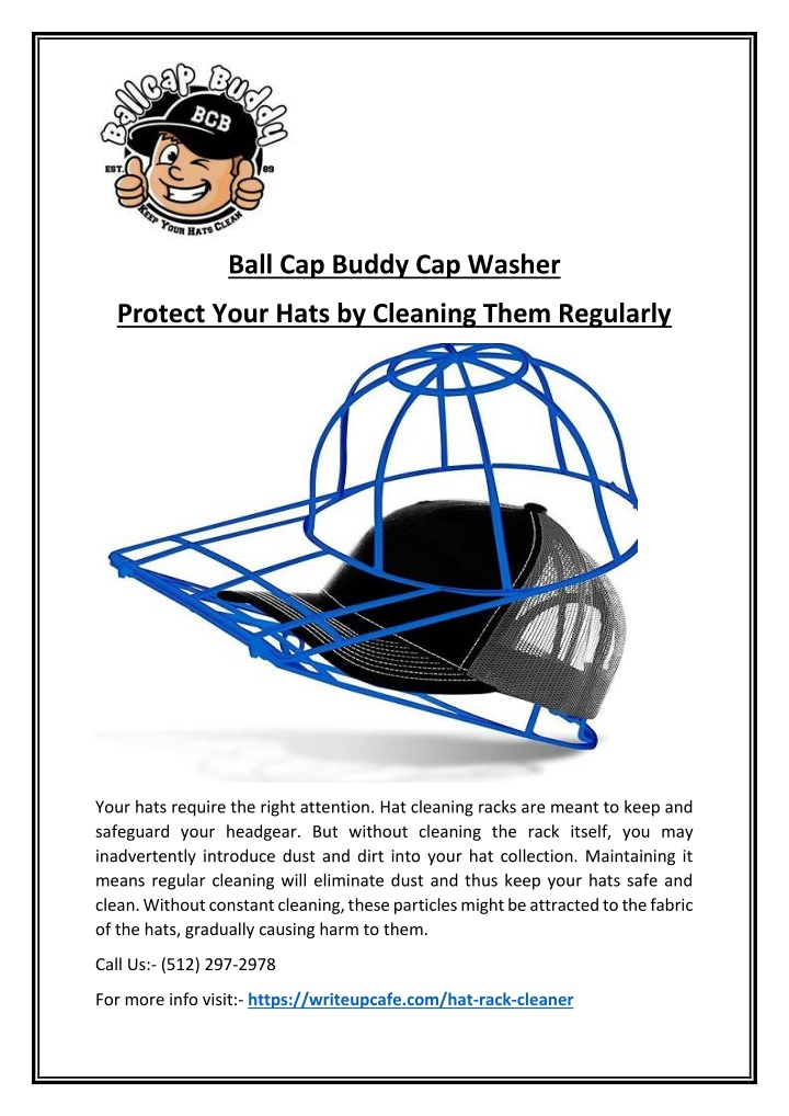 ball cap buddy cap washer