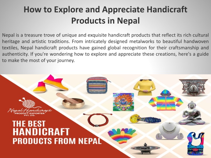 how to explore and appreciate handicraft products