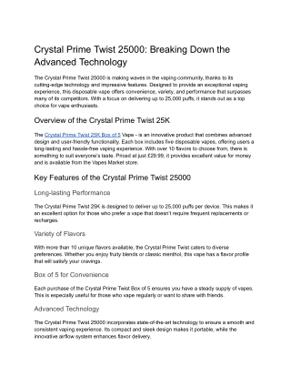 crystal prime twist 25000 breaking down