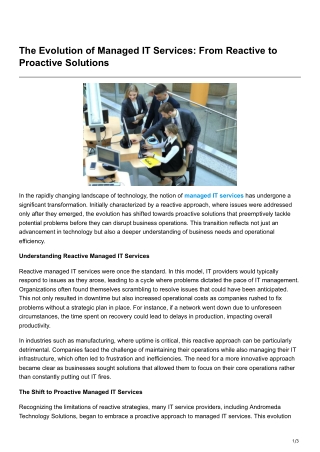 the evolution of managed it services from