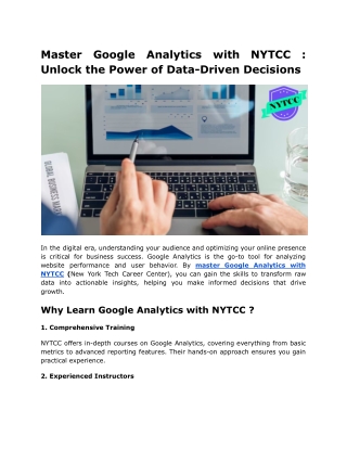 Master Google Analytics with NYTCC _ Unlock the Power of Data-Driven Decisions