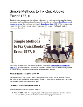 simple methods to fix quickbooks error 6177