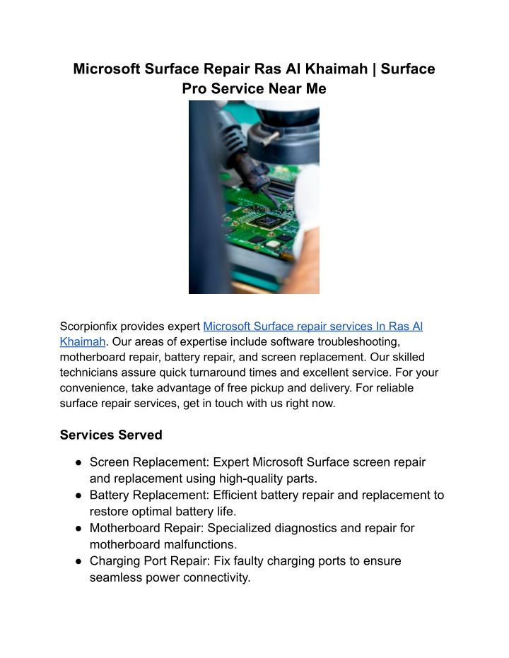 microsoft surface repair ras al khaimah surface