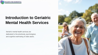 Expert Geriatric Mental Health Services for Senior Well-Being