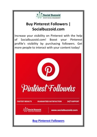 Buy Pinterest Followers  Socialbuzzoid.com