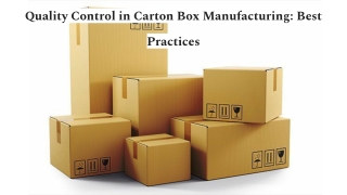 Carton box manufacturer in Chennai