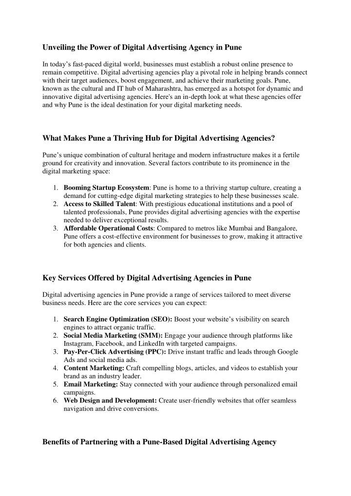 unveiling the power of digital advertising agency