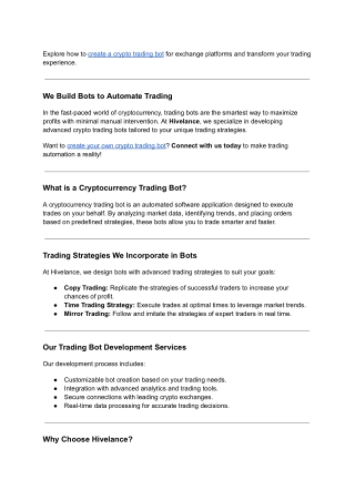 explore how to create a crypto trading