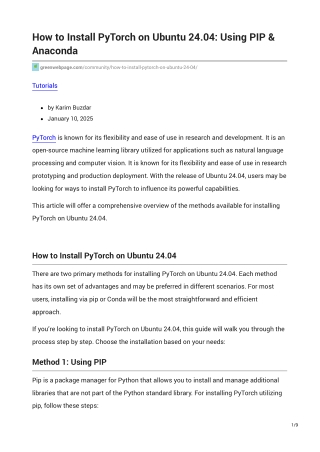 how to install pytorch on ubuntu 24 04 using