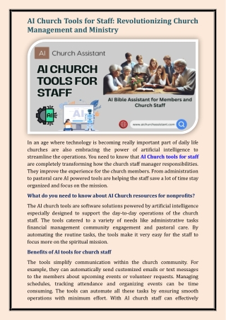 AI Church tools for staff