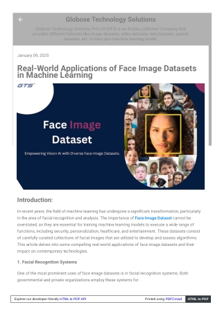 Real-World Applications of Face Image Datasets in Machine Learning